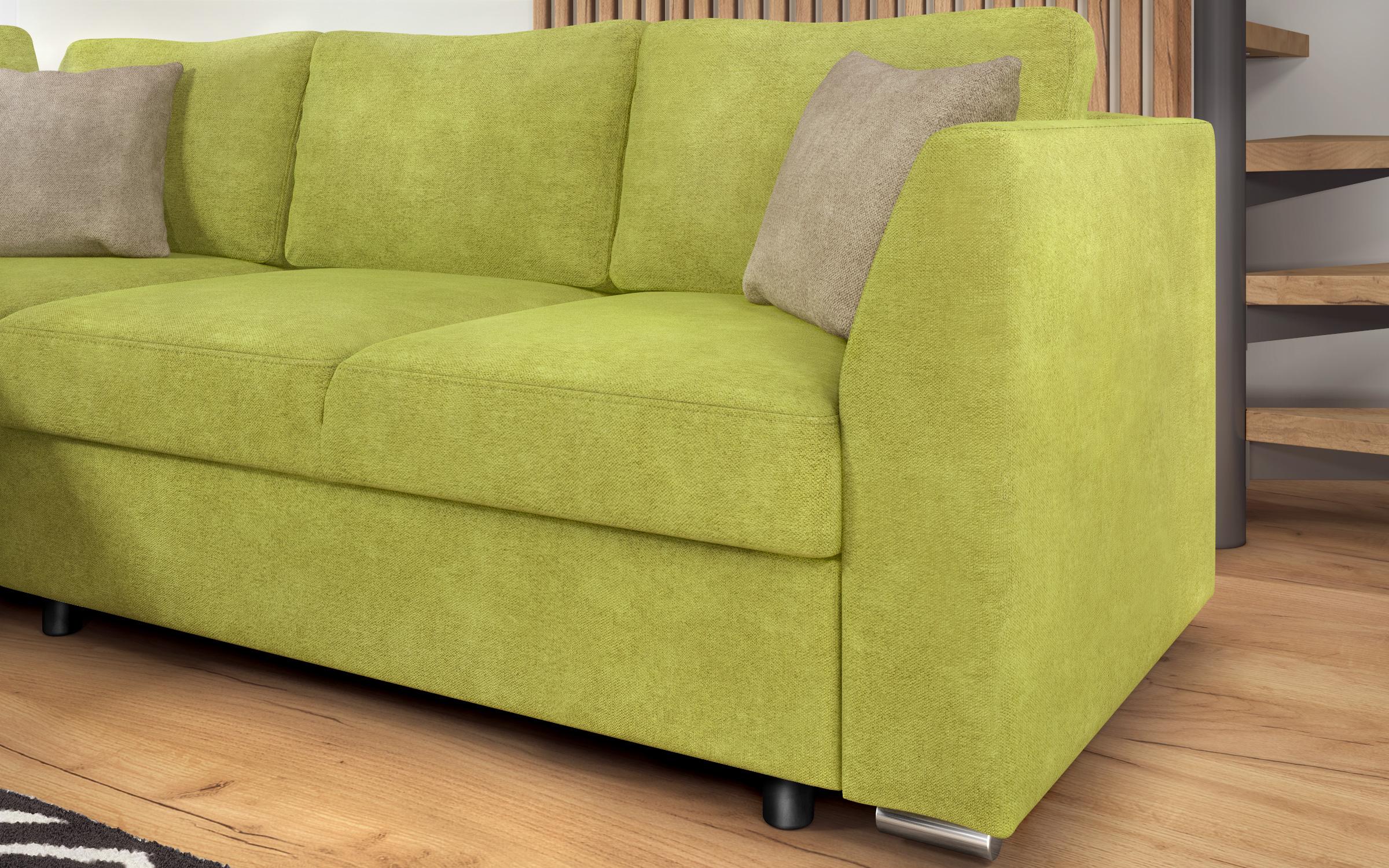 Γωνιακός καναπές – κρεβάτι Toskana S, πράσινο + ανοιχτό καφέ  8
